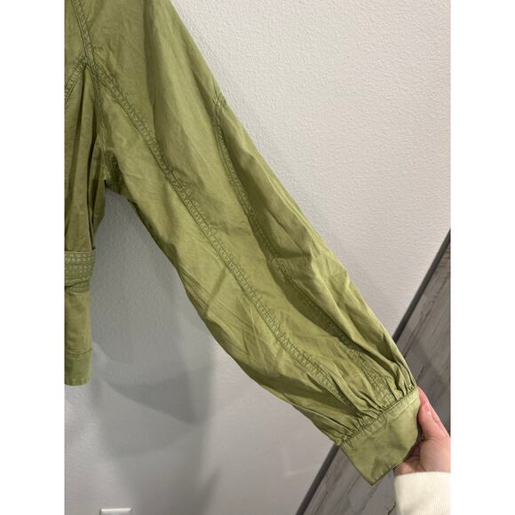 Anthropologie olive green zip jacket with belt - Picture 3 of 7